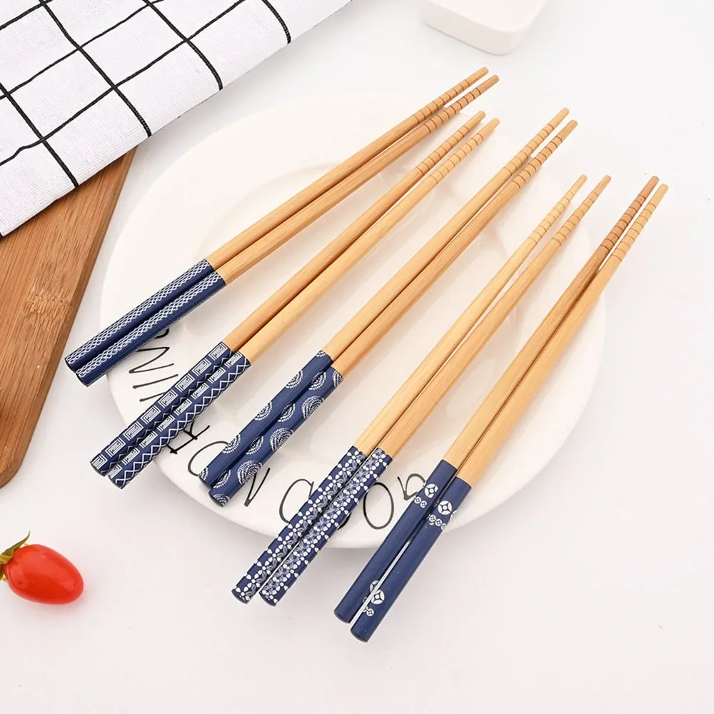 Kit com 5 Pares de Hashis de Bambu
