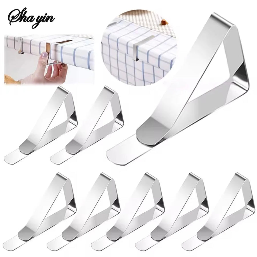 8-12Pcs Stainless Steel Table Cloth Clip Wedding Picnic Table Cover Clip Holder Tablecloth Stable Clips for Restaurant Fixed Cli