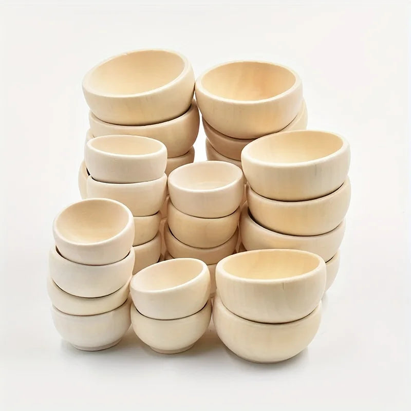 Mini Tigelas de Madeira para Criar e Decorar | Kit com 5 ou 10 Peças