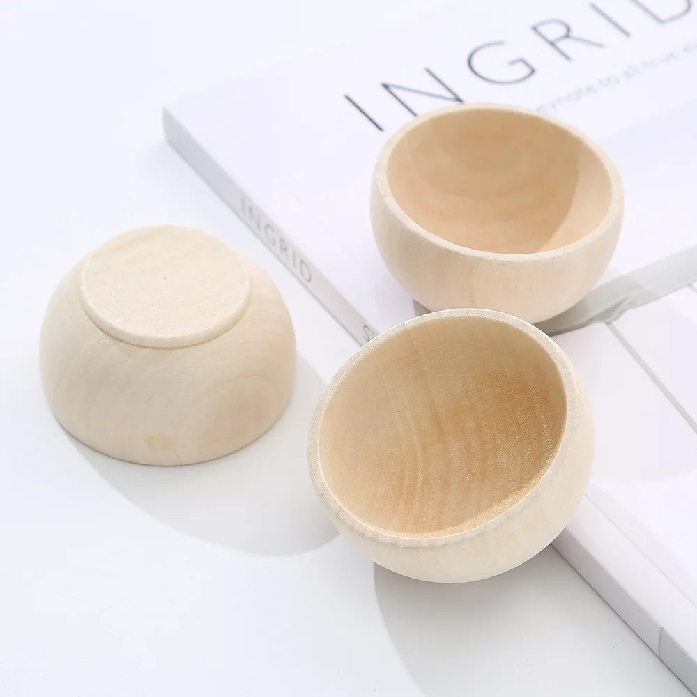 Mini Tigelas de Madeira para Criar e Decorar | Kit com 5 ou 10 Peças